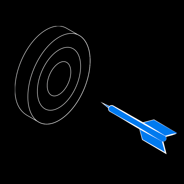 Animation of arrow hitting target